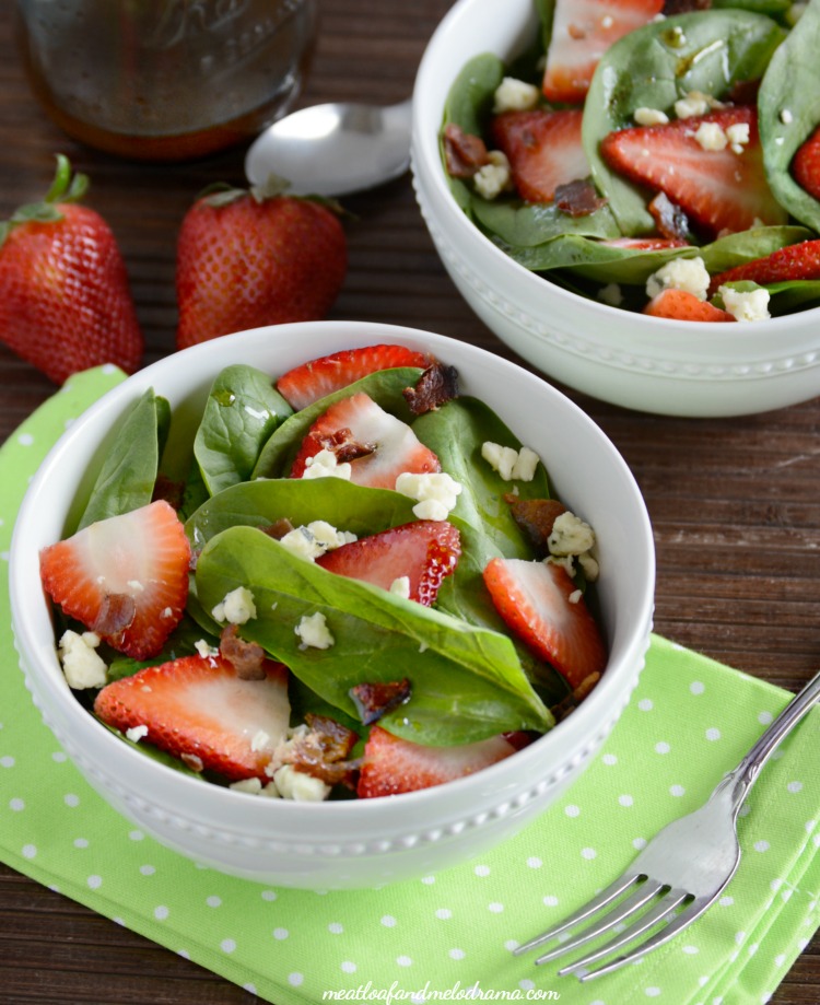 Strawberry Spinach Salad with Bacon and Gorgonzola - Meatloaf and Melodrama
