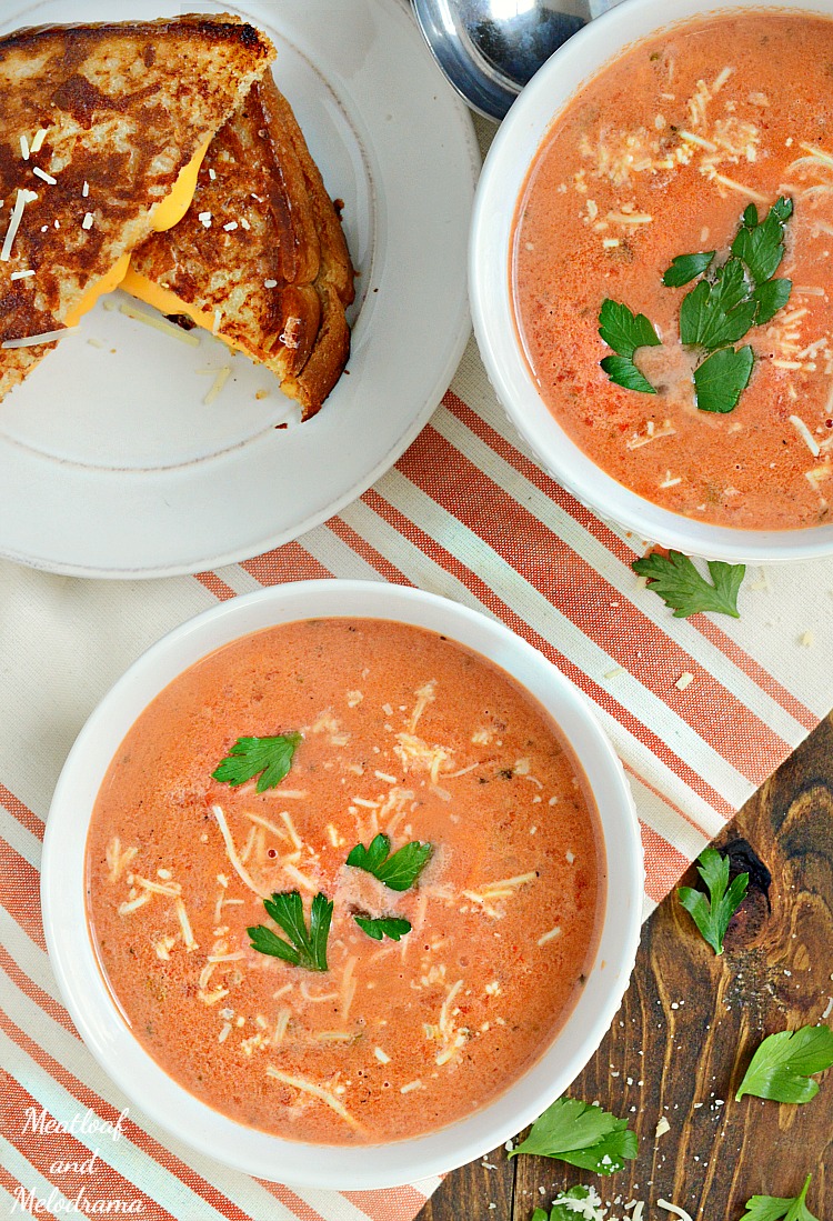 Easy Creamy Tomato Basil Soup - Meatloaf and Melodrama