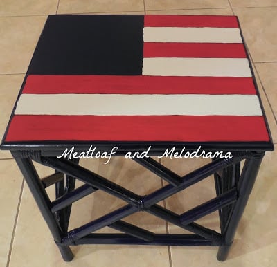 painting table top, flag art