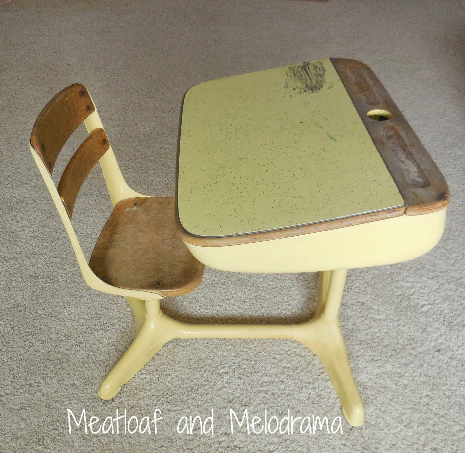 Vintage School Desk Makeover Meatloaf And Melodrama