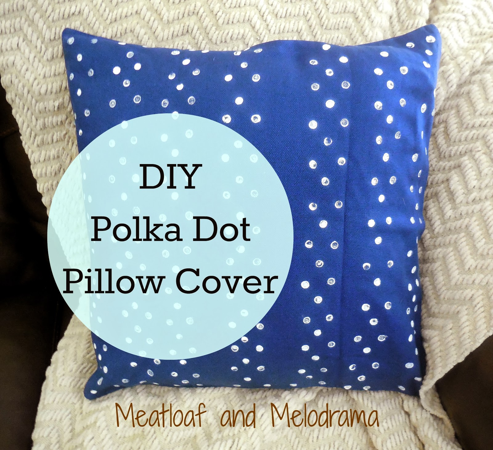 blue and white polka dot pillow, paint