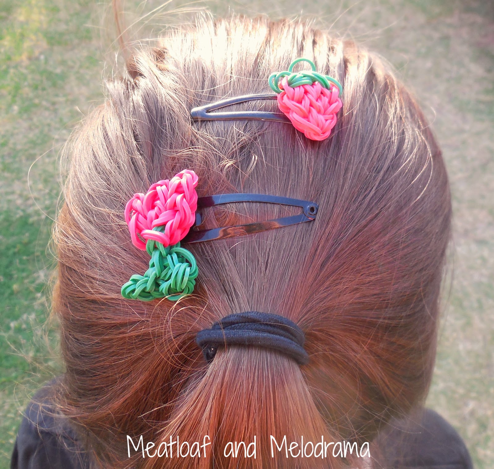 rainbow loom hair clips