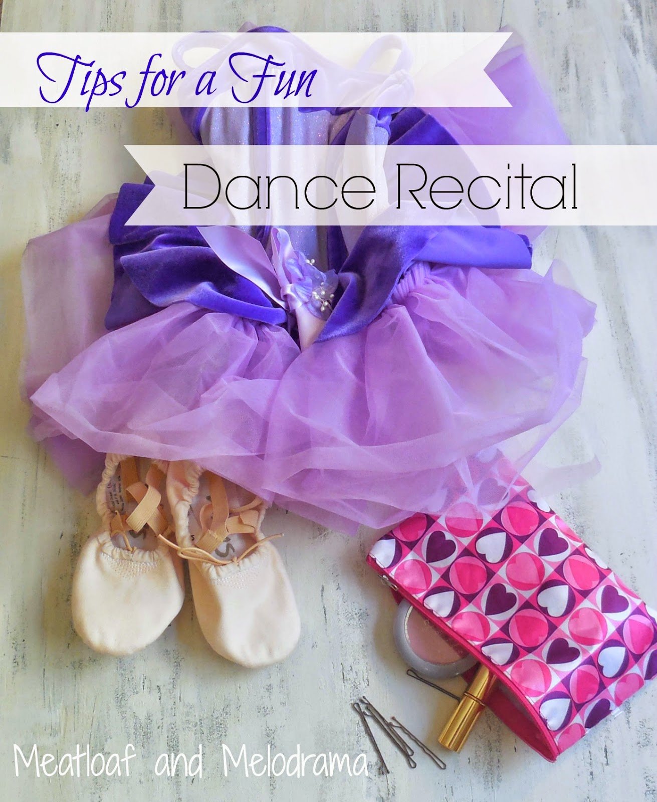 ballet shoes and ballet outfit and makeup bag