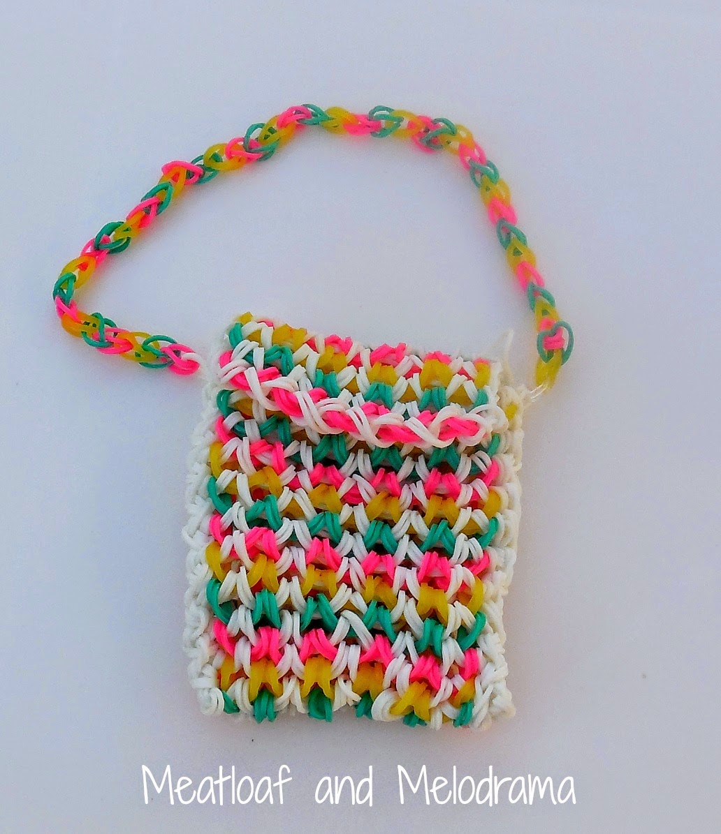 multi colored rainbow loom purse