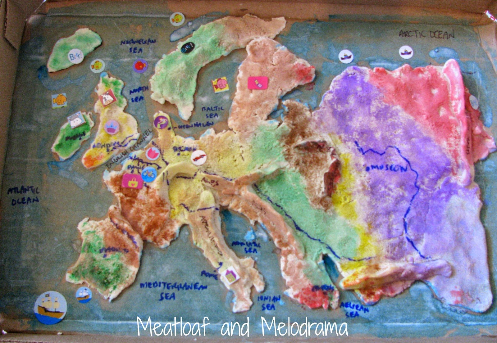 map of Europe made from salt dough