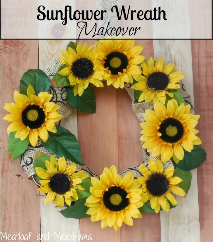 sunflower wreath makeover