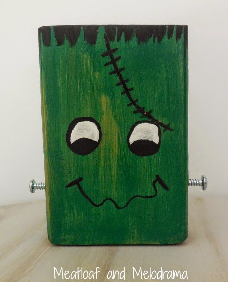 frankenstein made from scrap wood with bolts