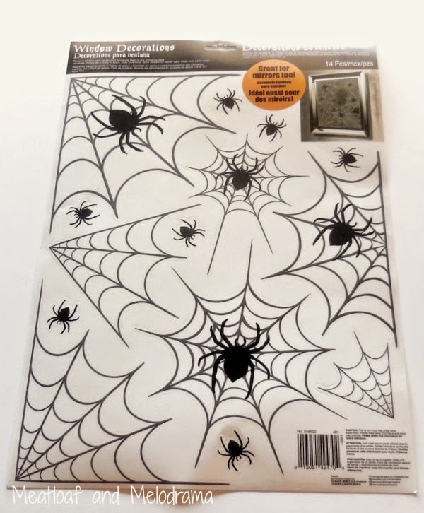package of spider web window clings