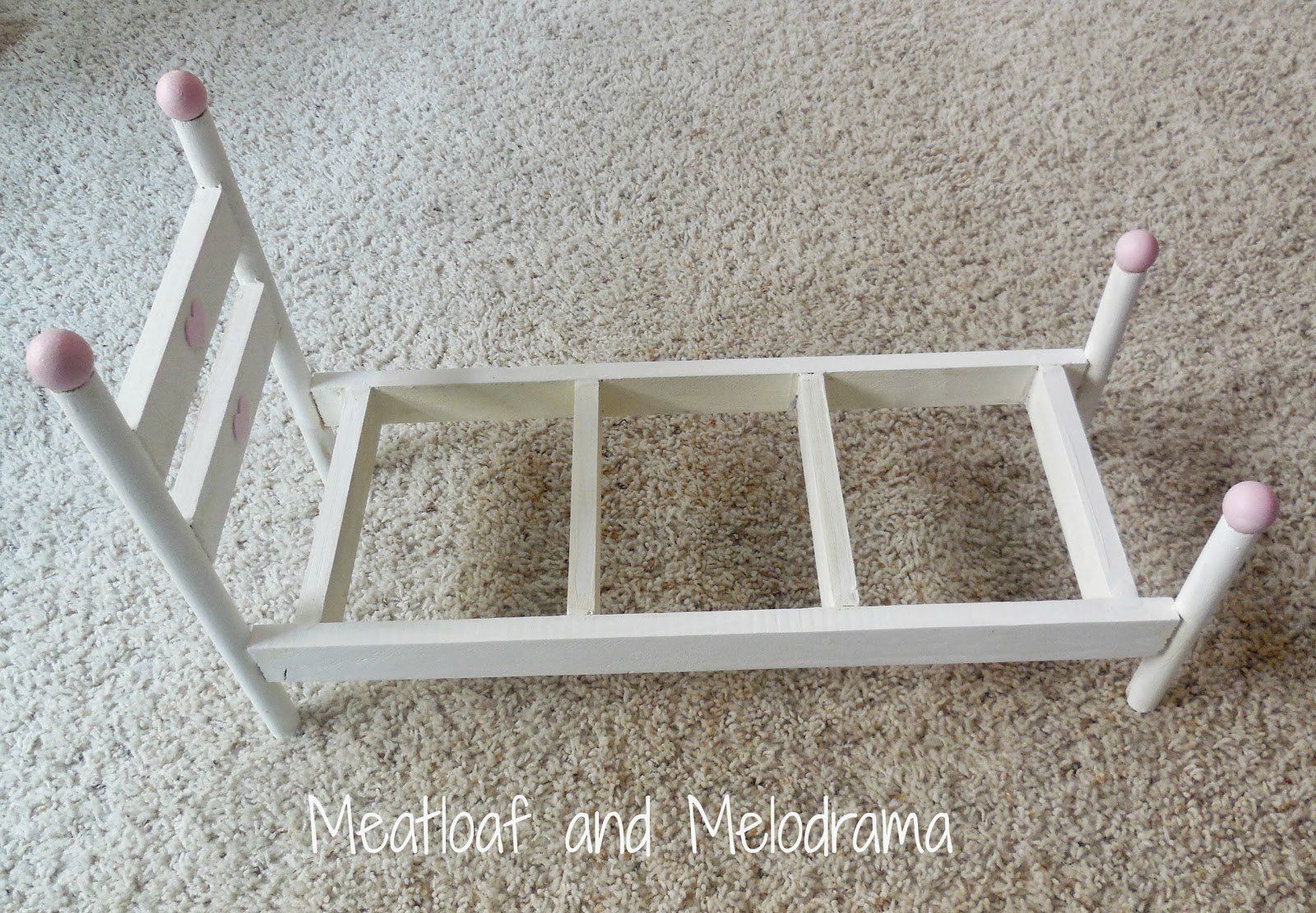 diy pink and white american girl doll bed