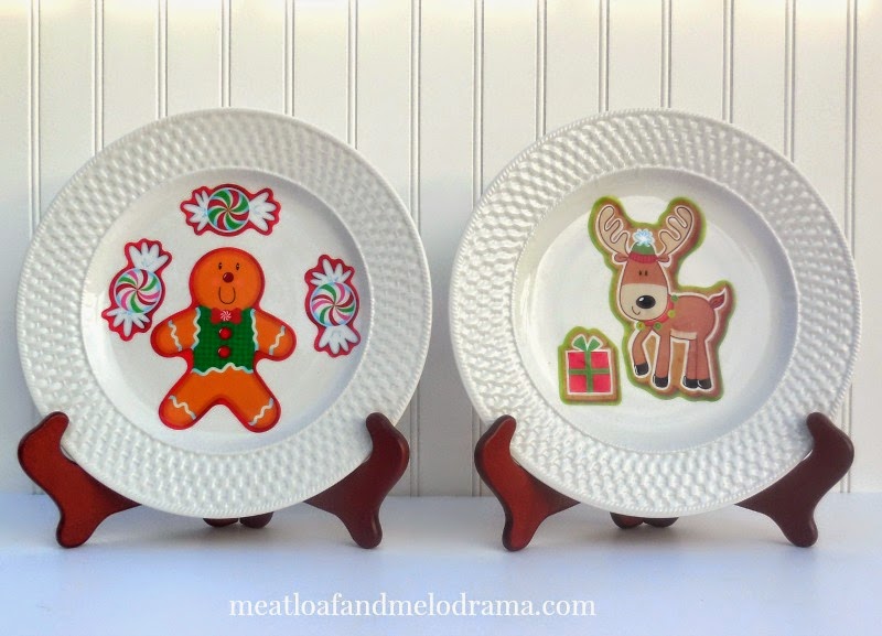 gingerbread man peppermints and reindeer on white plates