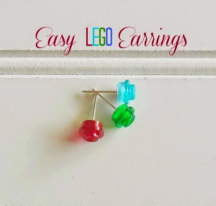 earrings made from lego pieces