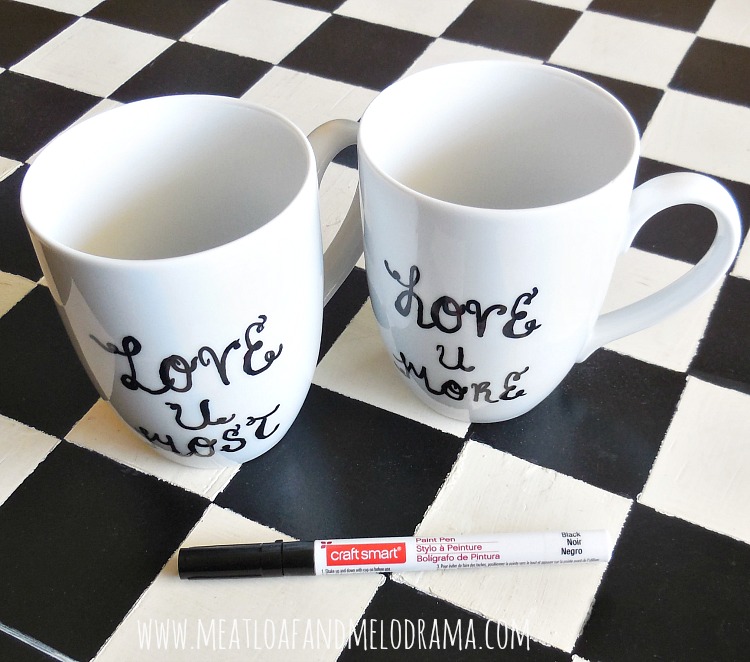 painted coffee cups with black paint craftsmart pen