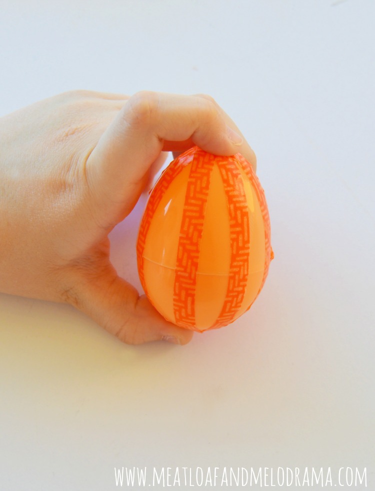orange easter egg with orange washi tape