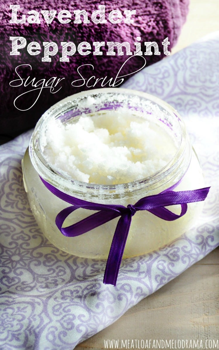 diy lavender peppermint sugar scrub with essential oils