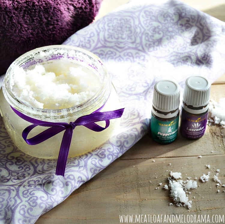 diy sugar scrub with young living lavender and peppermint essential oils 