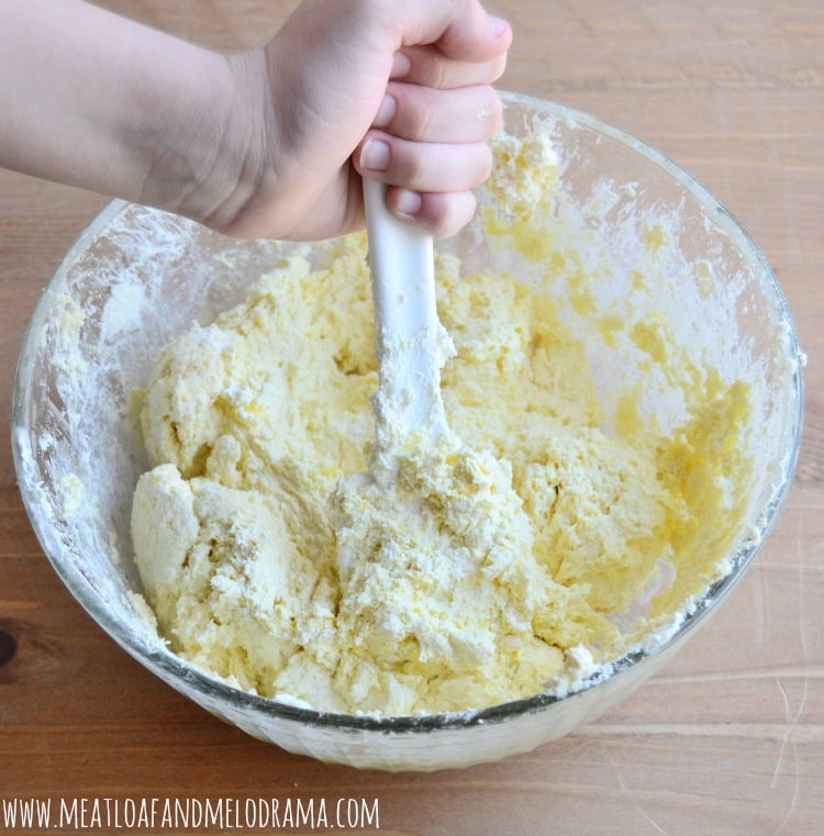 mix cake mix and cool whip and egg together in mixing bowl