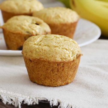 2 ingredient banana muffin on the table