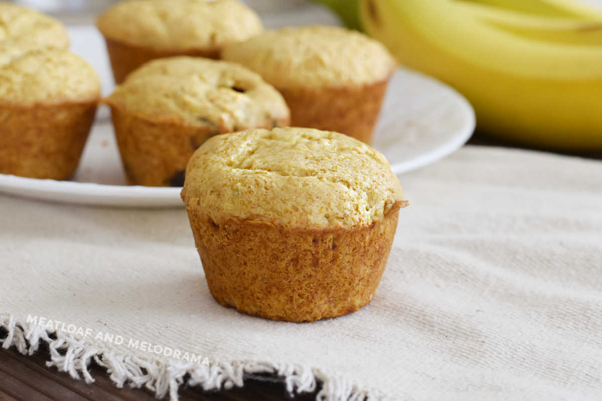 2 ingredient banana muffin on the table