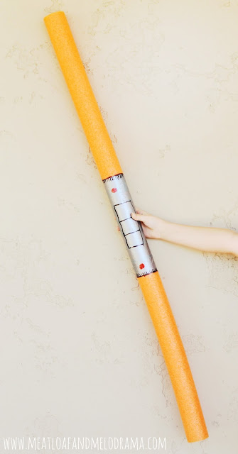 make a double lightsaber from one pool noodle