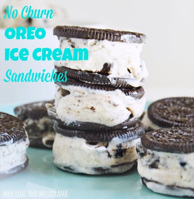 ice cream sandwiches made with no churn OREO ice cream recipe