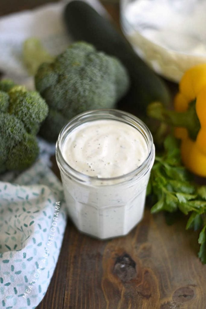 homemade buttermilk dressing in a jar