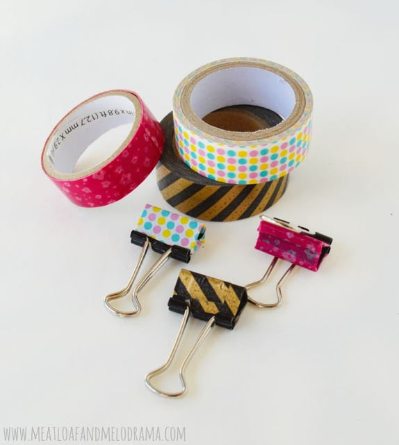 washi tape binder clips