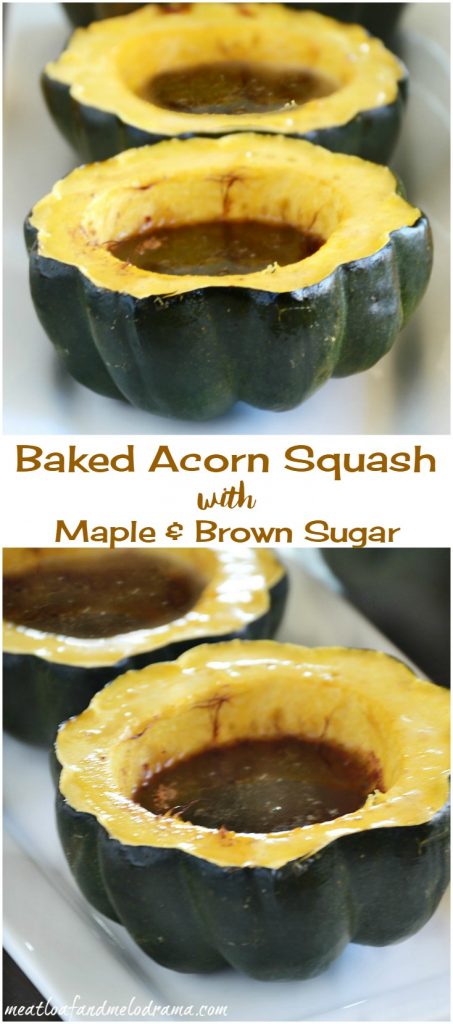 easy Baked Acorn Squash with Maple and Brown Sugar