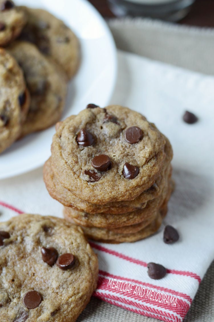 stack of chocolate chip cookies
