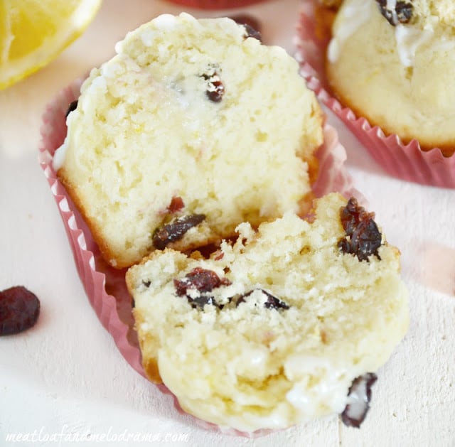 lemon-craisin-muffin-with-lemon-glaze