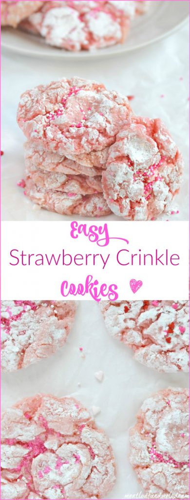 easy strawberry crinkle cookies
