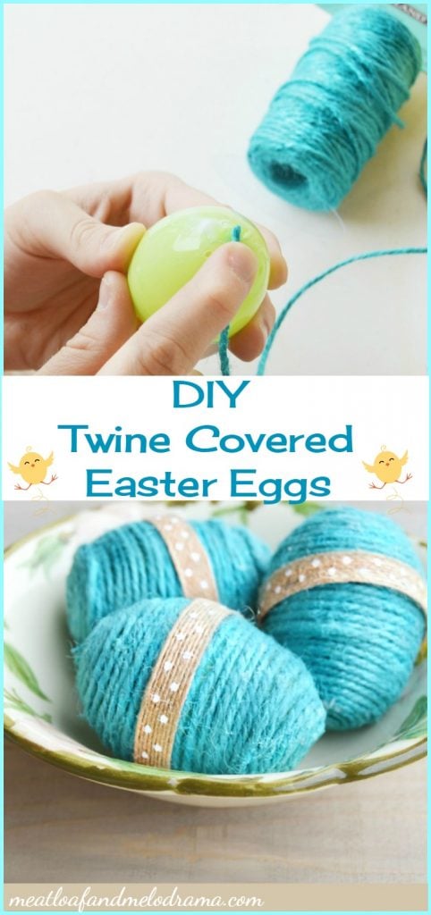 diy twine covered easter eggs