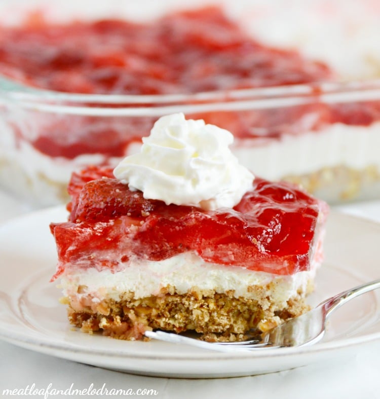 Strawberry Pretzel Salad - Meatloaf and Melodrama