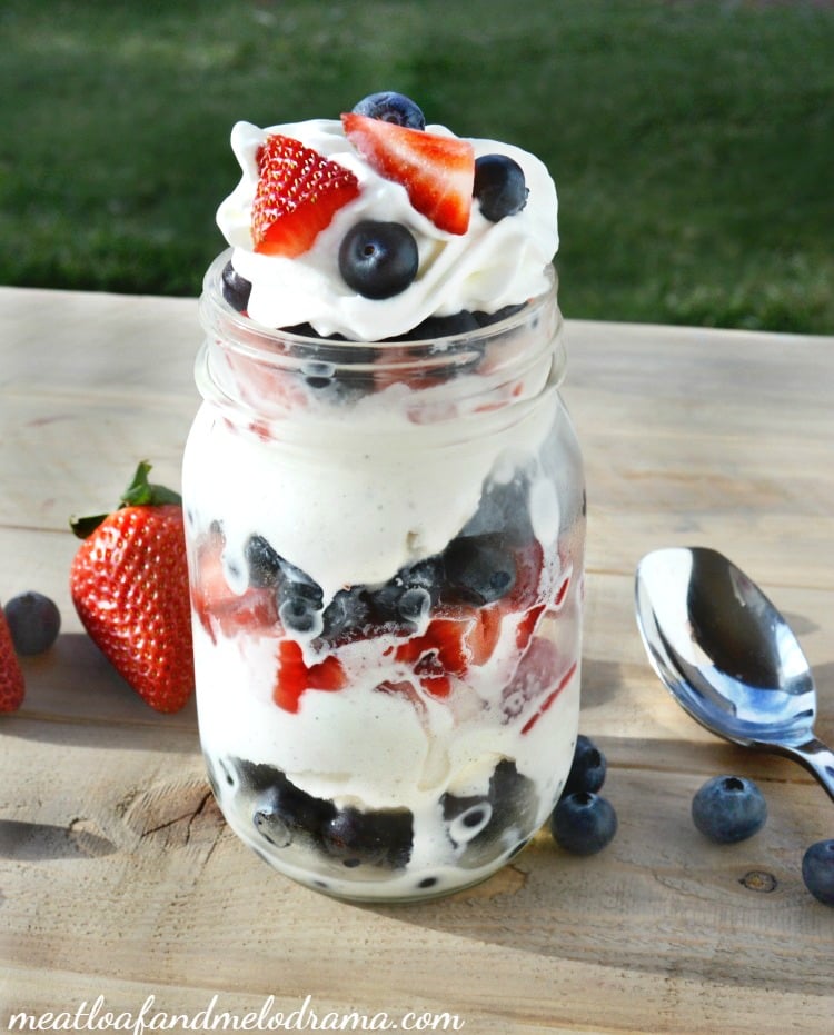 Strawberry Blueberry Ice Cream Parfait