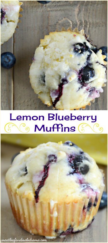 glazed lemon blueberry muffin collage 
