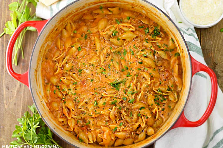 creamy-one-pot-shells and-beef-pasta-30-minute-dinner