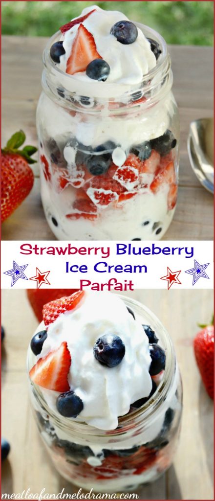 strawberry blueberry ice cream parfait