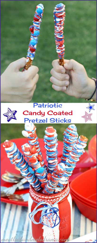 patriotic candy coated pretzel sticks