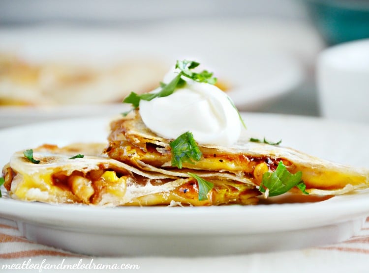 leftover-bbq-chicken-quesadillas