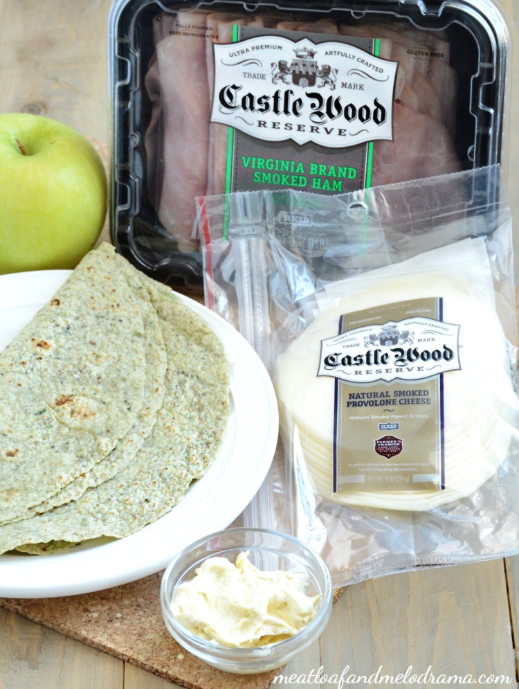 Ham-apple-provolone-cheese-wraps- ingredients-castle-wood- reserve