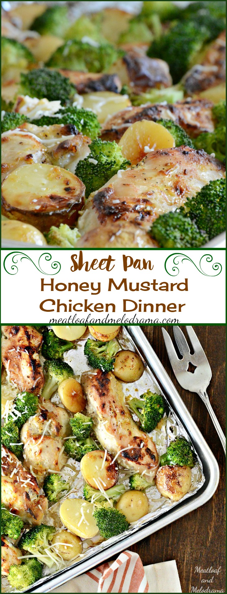Sheet Pan Honey Mustard Chicken Dinner with Broccolie and Potatoes