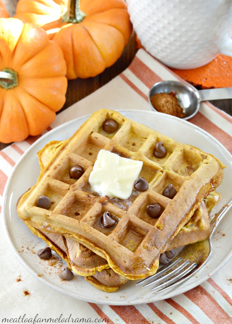easy-pumpkin-spice-waffles-chocolate-chips