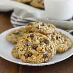 oatmeal butterscotch chocolate chip cookies on a plate