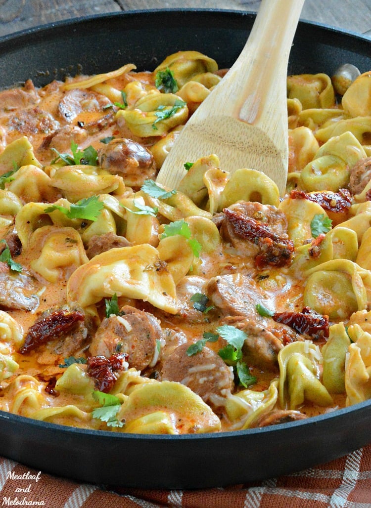 one-pan-creamy-chicken-sausage-tortellini-pasta