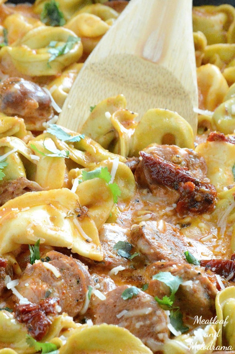 one-pan-creamy-chicken-sausage-tortellini