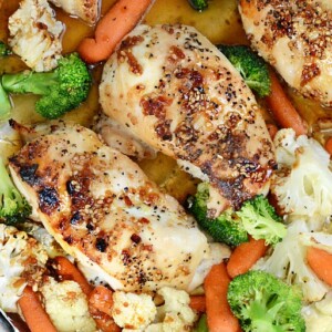 one-sheet-pan-honey-teryiaki-chicken-broccoli-carrots-cauliflower-meatloaf-and-melodrama