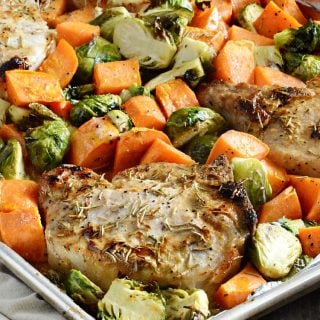 sheet-pan-maple-dijon-pork-chops-brussel-sprouts-sweet-potatoes