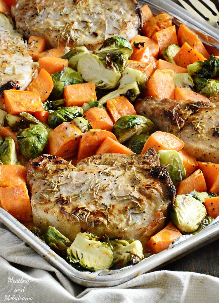 sheet-pan-maple-dijon-pork-chops-brussel-sprouts-sweet-potatoes