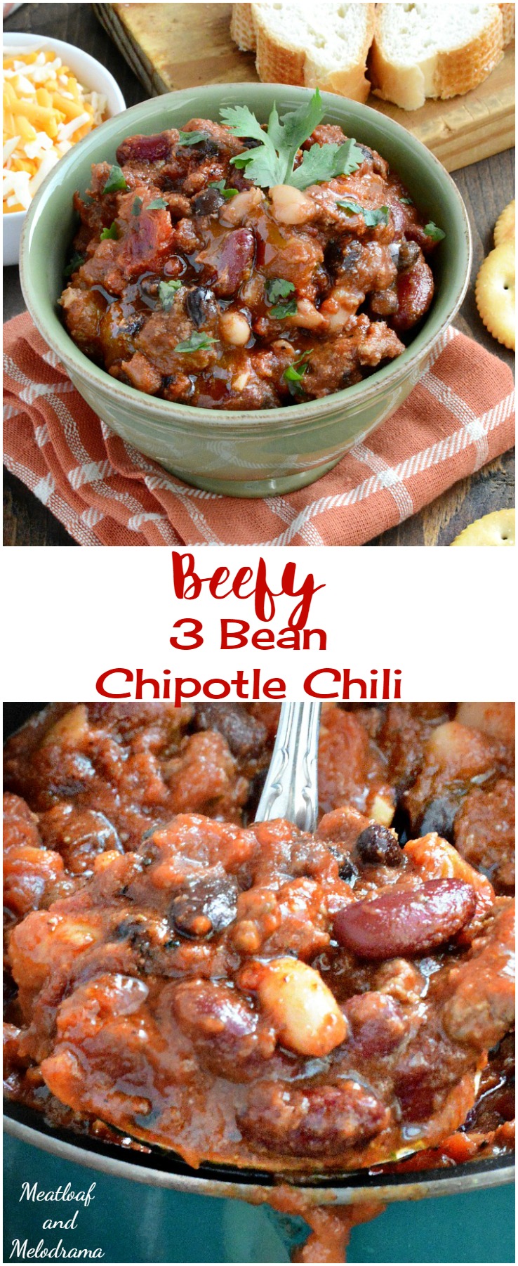 Beefy 3 Bean Chipotle Chili Recipe