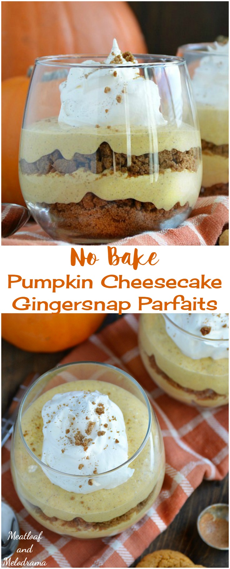 No Bake Pumpkin Cheesecake Gingersnap Parfaits