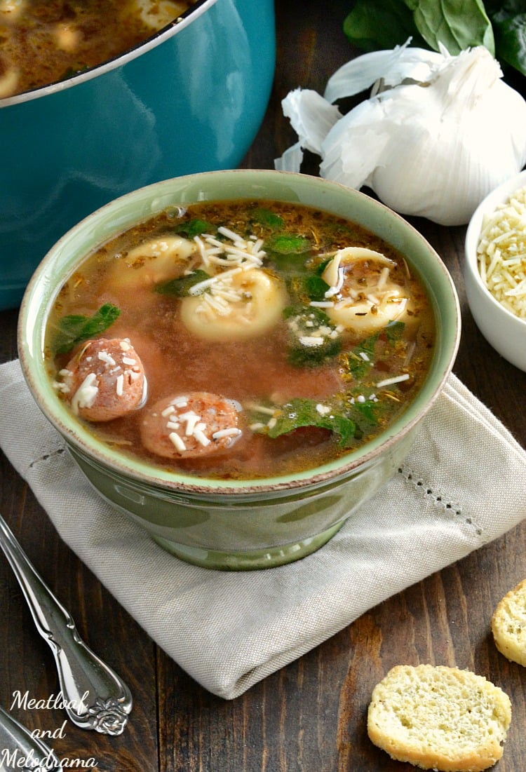 spicy andouille sausage tortellini soup